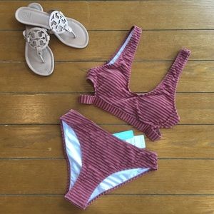 NWT Cupshe Mauve Velvet Bikini